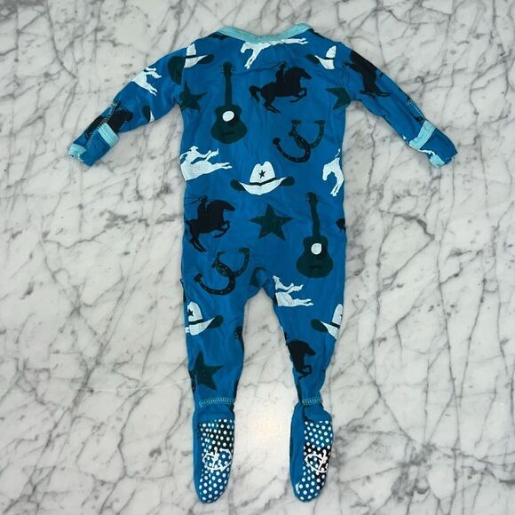 Kickee Pants Western Cowboy Print Footed Pajamas Sz 0-3 Mo - Picture 4 of 6